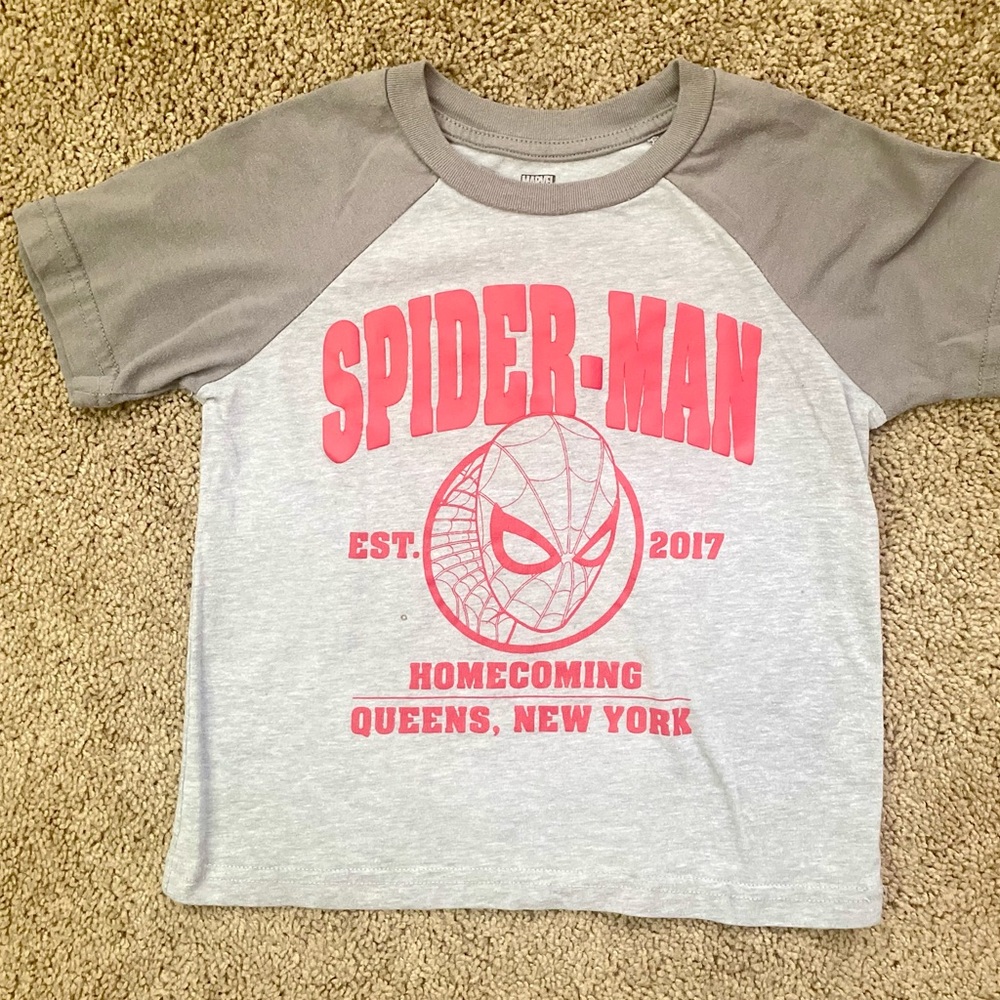 Marvel Spider-Man Gray and Red Kids Tee